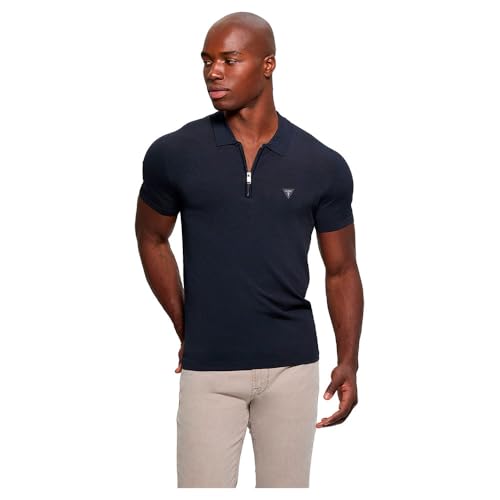 GUESS Men's Dane Tech Short Sleeve Polo Sweater