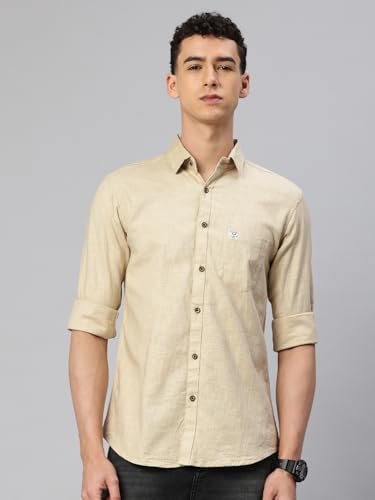 Image of Majestic Man Pure Cotton Smart Slim Fit Opaque Solid Casual Shirt