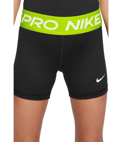 Image of Nike Girls' Pro Shorts (Little Big Kid), Black /Volt /White