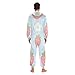 Yuiboo Strawberry & White Delicate FloralAdults One-Piecing Pajamas Cosplay Costume Hooded