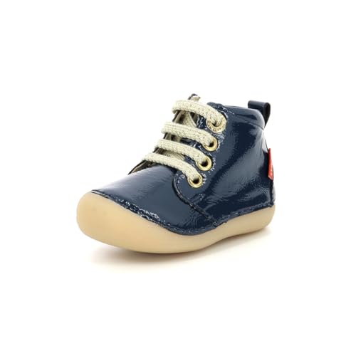 Kickers SONIZIP,Bottillon Bebe Bleu Vernis, 18 EU