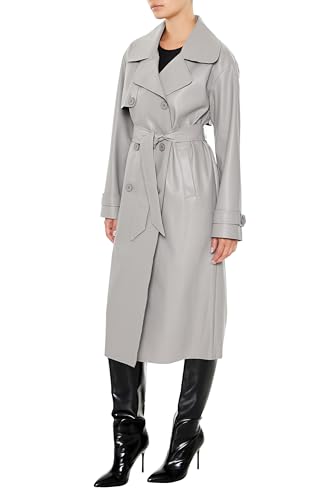 Forever 21 Women's Faux Leather Notched Trench Coat3