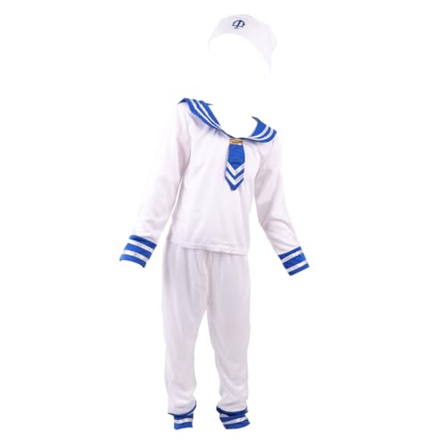 IMIKEYA Disfraz de Uniforme Marinero Blanco para Cosplay y Fiesta Conjunto de Ropa para Infantiles