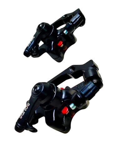 Image of Universal F180 R160 Mechanical Disc Brake Caliper Set - Front /Rear Compatible | Aluminum Alloy Bicycle Disc Brake for MTB, Road & Folding Cycles (Black) 2 piece