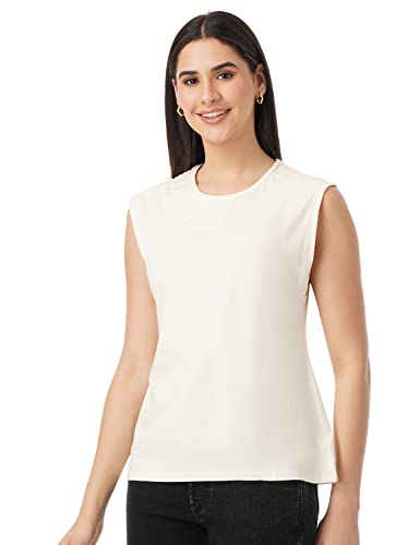 Image of FYLTR Women's Sleeveless Stretch Cotton Top with Smocked Shoulder