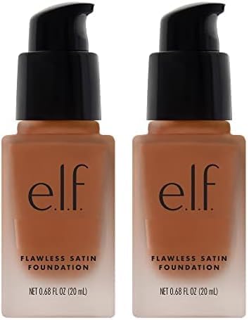 e.l.f.Flawless Finish Foundation, Lightweight & Medium Coverage, Semi-Matte Finish, Coco, 0.68 Fl Oz (20mL) (Pack of 2)