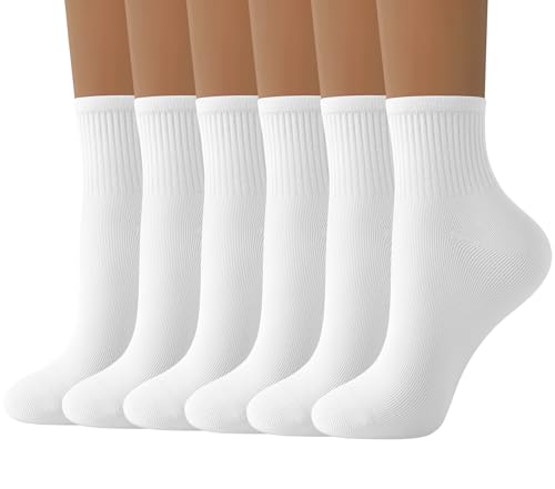 DIBAOLONG Womens Mini Crew Socks Casual Cute Soft Ankle Socks 6 Pairs, Size 5-10