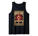 Un t-shirt burlesque vintage avec affiche rétro. Un art de danseuse burlesque dans un cabaret rétro vintage. Un design audacieux et détaillé de spectacles de cabaret classiques : une danseuse vêtue de corset avec des fioritures de chapiteau et des bordures ornées. Pour les fans de théâtre rétro et de mode pin-up.