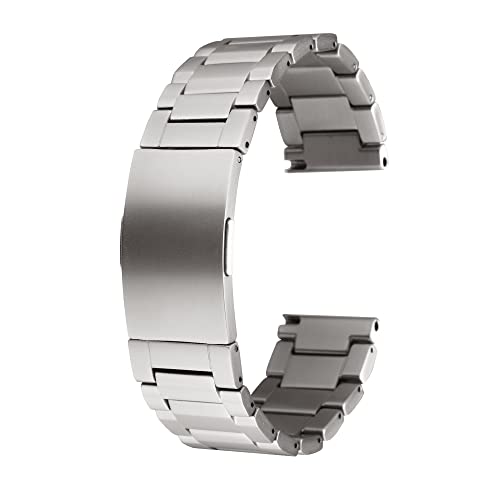 NIAUGE Titanium Solid Watch Band for Mens Women, No Tools Required Upgrade Pure Titanium Watch Straps 22mm