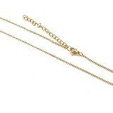 5 piezas de cadena de cuentas de acero inoxidable, collar de cadena ondulada chapado en oro de 45 cm, cadena ajustable con cierre de langosta, collar DIY - CG