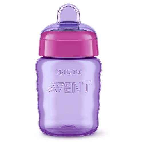 Copo Bico Silicone Easy Sip 260 ml, Philips Avent, Lilás / Vermelho