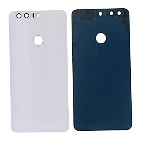 Glass Back Battery Rear Door Case Cover Housing Replacement for Huawei Honor 8 FRD-L14 FRD-L04 FRD-L09 FRD-L19 (White)