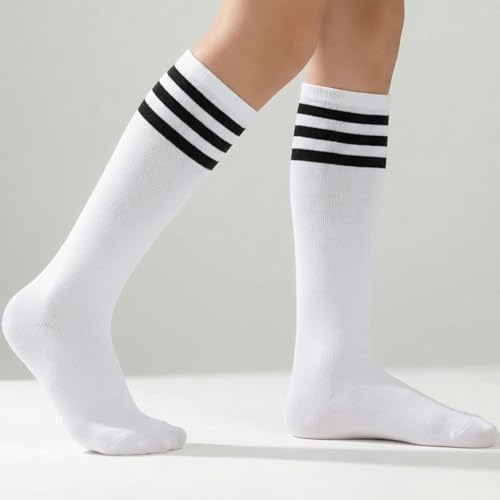 Utensilsto 6 Paar Fußballsocken Kinder,Lange Fussball Socken Sportsocken für Jungen Mädchen,Trainingssocken Fußballsocken Rugby für 3-6 Jahren