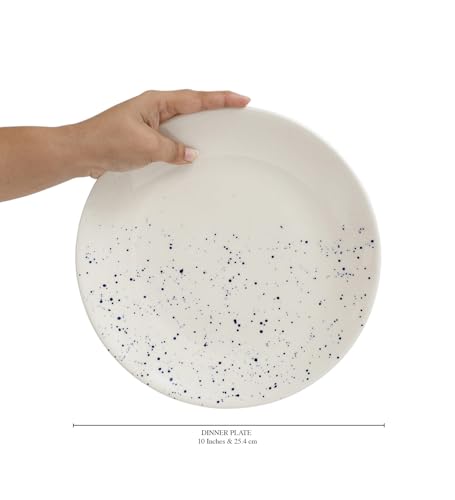 Image of miah decor Ceramic Dinner Plates Set of 6 Handcrafted Dining Plates Full Plates for Home Kitchen and Restaurant Microwave Dishwasher Safe Size 10 Inches