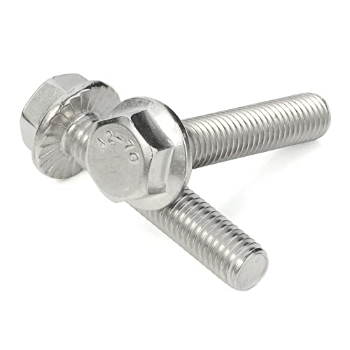 image for MewuDecor M8-1.25 x 35mm Flanged Screws Flange Hex Bolts, 304 Stainles