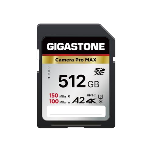 Image of [5-Yrs Free Data Recovery] GIGASTONE 512GB SD Card, 4K Camera Pro MAX, A2 4K SDXC Memory Card High Speed 4K UHD Video Compatible with Canon Nikon Sony Kodak Digital Camera, with 1 Mini case