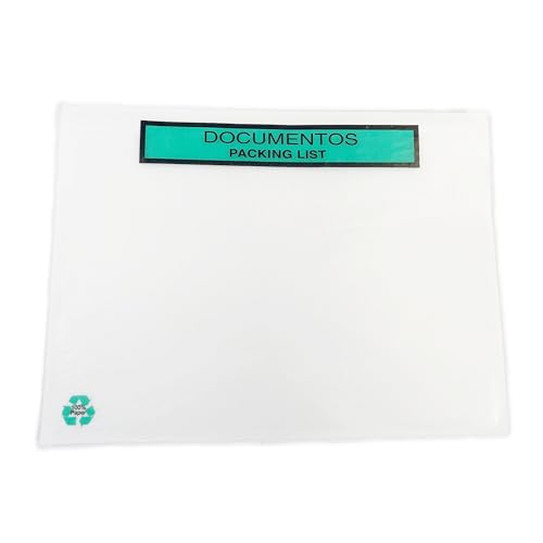 PAMPOLS Selbstklebende Briefumschläge Umschläge aus Papier für den Versand von Dokumenten, 240 x 180 mm, Druck enthält Unterlagen, Packingliste, 100 Stück