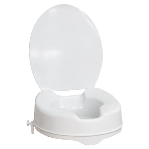 Drive Medical 770-626 AquaSense Raised Toilet Seat with Lid, Standard Seat, White