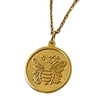 Collar de plata de ley 925 de 22-26 mm|Cadena de 45 cm|Abeja – amuleto natural hecho a mano|Colgante de abeja|Símbolo de trabajo duro y comunidad|Para enamorados|Joyería chapada en oro|LK_PNK_01862