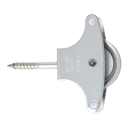 Amig - Polea con Roldana Metálica de 39 mm Mod.21 | 40 mm | Para Tendederos de Ropa | Con Acero Inoxidable 18/8 | Con Tirafondo de Sujeción y Guías