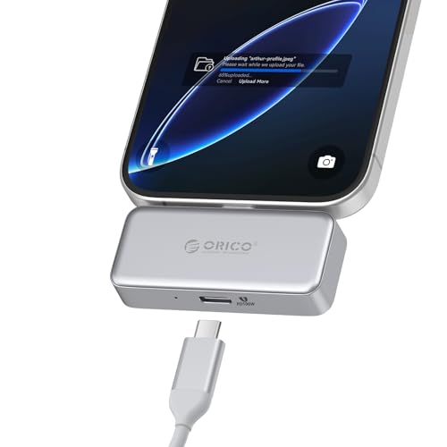 Image of ORICO FlashPod 128GB Aluminum Alloy Portable SSD with PD 100W Fast Charging, Direct Plug Design, 90MB /s External Solid State Drive, Reliable Storage for iPhone 16 /15, Tablets & Laptops - S5