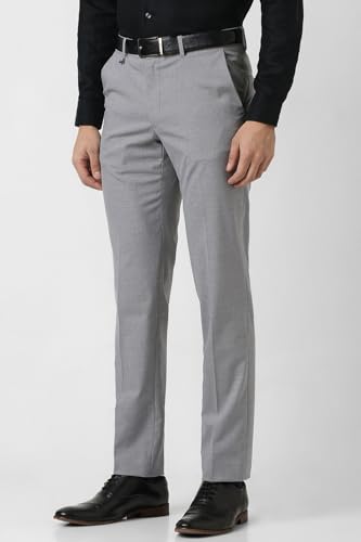 Image of Van Heusen Men's Mid Rise Slim Fit Premium Formal Trousers | Superior Comfort | Auto-Flex Waist Band | Soft Touch