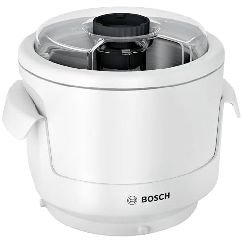 Bosch Eisbereiter zu MUM9 Accesorio heladero para Robot, 550 milliliters, Stainless Steel, Blanco