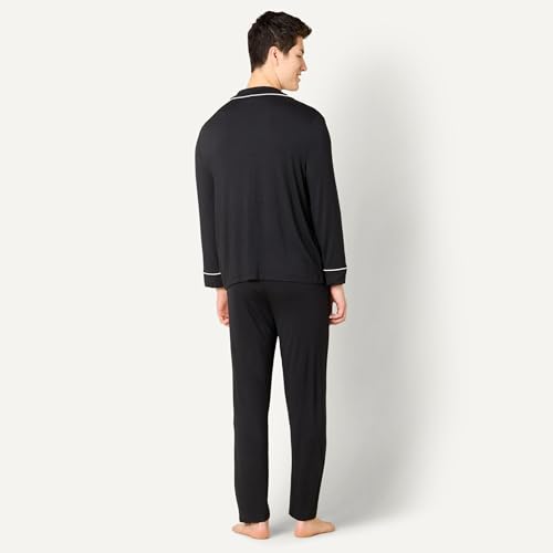 Image of Amazon Essentials x Sofia Grainge Men's Long Sleeve Relaxed Fit Breathable Modal Jersey Pajama Set, Loungewear