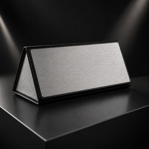 Image of First Lens Sunglasses Case, Portable Triangular Foldable Eyeglass Case, Hard Shell Protective Eyewear Holder for Men and Women