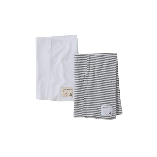 Burt's Bees Baby - Burp Cloths, 2-Pack Extra Absorbent 100% Organic Cotton Burp Cloths, Cloud/Stripe