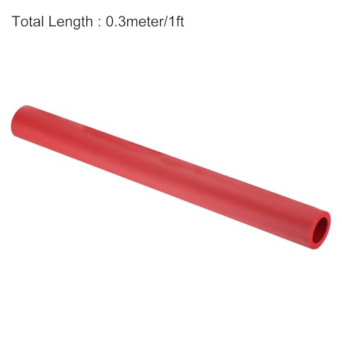 Image of uxcell Foam Tubing for Handle Grip Support,22mm(7 /8 inch) ID 32mm(1 1 /4 inch) OD 0.3 Meter /1ft Length Red