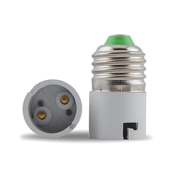 Image of GreyWings E27 to B22 Converter Adapter for LED & CFL Bulbs, White Plastic Lamp Holder Base, Screw to Pin Converter, Pack of 4