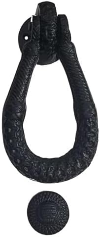 Shristy Hardware "Segub" Black Antique Iron Door Knocker for Door Front - Exterior for Home Iron Door Knocker Front Door Entry Knocker - (Pack of 1- Black Powder Coated Finish)