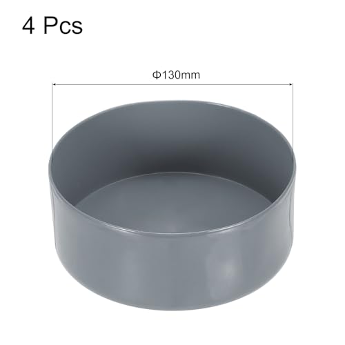 Image of uxcell 4pcs Rubber End Caps 130mm(5 1 /8 Inch) ID x 80mm(3 1 /8 Inch) H Vinyl Round End Cap Cover Screw Thread Protectors Light Gray
