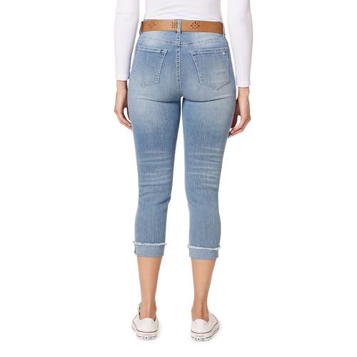 WallFlower Women's Fearless Curvy Crop High-Rise Belted Insta Vintage Juniors2