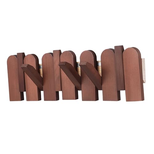 Patère murale multifonction en bois robuste pour suspendre manteaux - 2