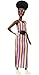 Barbie GYG08 - Fashionistas Puppe #135 mit Vitiligo und Afro, gestreiftem Kleid und Accessoires, für Kinder von 3 bis 8 Jahren