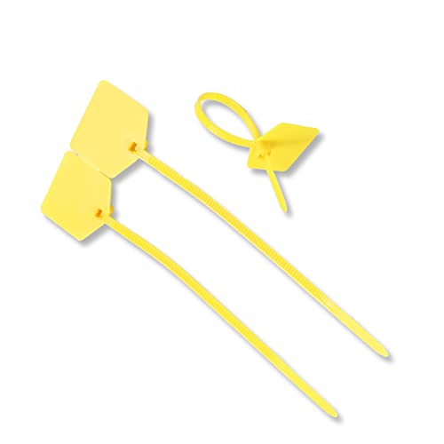 Image of Waterproof Shipping Tags, Nylon Writable Marker Ties Luggage Identification Tags - 100pcs (Yellow)