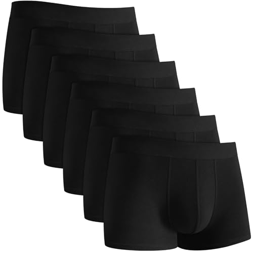 QINCAO Boxer Homme,Calecon Homme,lot Boxer Homme Coton,Confortables et Bien ajustés（Lot de 6）