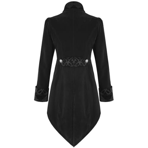 Darkrock Men Victorian Gothic Vintage Jacket Coat Black/Black Velvet Gothic Steampunk VTG Aristocrat2