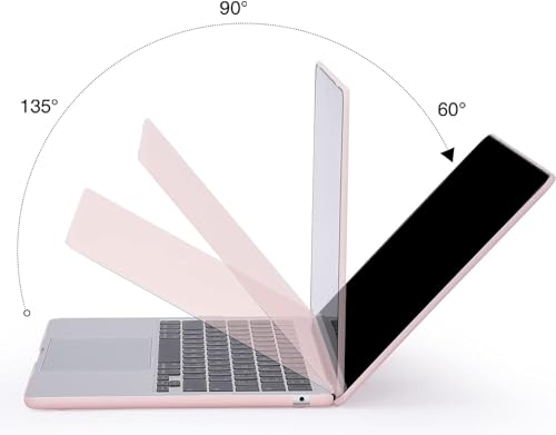Image of EooCoo Case Compatible with MacBook Air 13 inch Case for 2025-2022 M4 M3 M2 Chip Model A3240 A3113 A2681, Protective Plastic Hard Cover Shell for MacBook Air 13.6 inch Laptop - Frosted Pink
