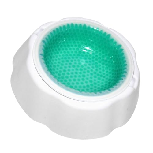 GANAZONO 1個 ペット冷却アイスボウル 重みのあるペット皿 よりきちんとした ペットクーラーボウル 犬用ウォーターボウルディスペンサー ペット用品 夏のペットの水飲みボウル pp Green