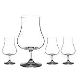 DIAMANTE Juego de vasos de ron | Vasos de Oporto | Vasos de Jerez | Snifters de whisky - Colección 'Auris' de cristal - Caja de regalo de 4 chupadores de ron especiales