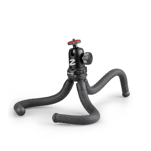 Zeadio Flexible Camera Tripod Kits, with Metal Ball Head Mount for Camera,Camcorder, Action Cameras and All Smartphones