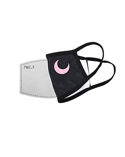 Brando Moon Reusable Washable Face Mask with PM 2.5 Filter - Comfortable 100% Soft Cotton Cloth with Slip in Air Filter - Wide Fit (Black) Brando Moon Reusable Washable Face Mask with PM 2.5 Filter - Comfortable 100% Soft Cotton Cloth with Slip in Air Filter - Wide Fit (Black)