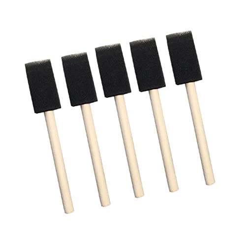EXAOMBLE 24 Piezas Pinceles Esponja Mango Madera para Acrílicos Barnices Manualidades Resistente y Ligero