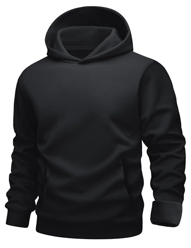 MAGCOMSEN Men's Fleece Lined Hoodies Fashion Casual Athletic Hoody Pullover Plain Sweatshirts with Kangaroo Pocket