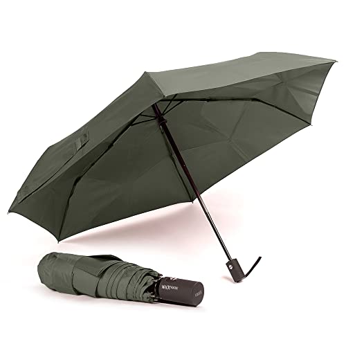 VOGUE Paraguas plegable Magic Easy Fold (pliega fácil), Tejido 100% Eco-Rpet. con botellas plástico reciclado. Protección Solar UV, Sistema Anti-viento (Wind Proof). Apertura y cierre auto. (Verde)