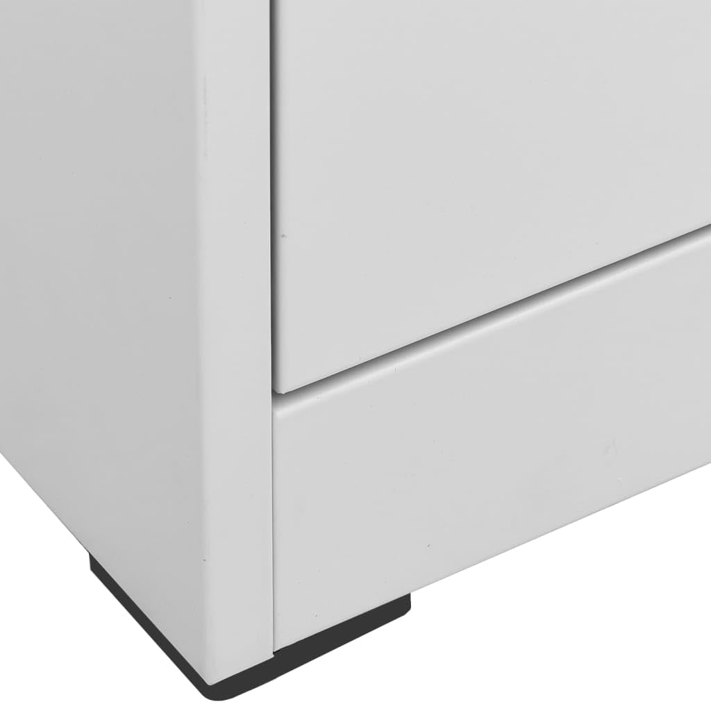 Armadietto portadocumenti grigio chiaro, 46 x 62 x 164 cm, in acciaio, con 5 cassetti e serratura, armadio da ufficio per documenti A4 e legale, chiudibile, ideale per ufficio, casa e studio