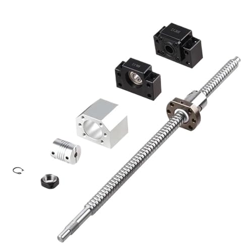 Metal Ball Screw nut end Processing SFU1605 Ball Screw C7 End Machined+1605 Ball Nut+Nut Housing+BK/BF12 End Support+Coupler(SFU1605-1050mm)